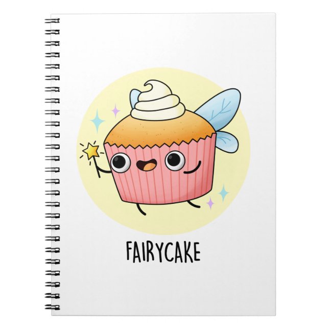 Caderno Espiral Bolo de Fada Piada de Cupcake Engraçado  (Frente)