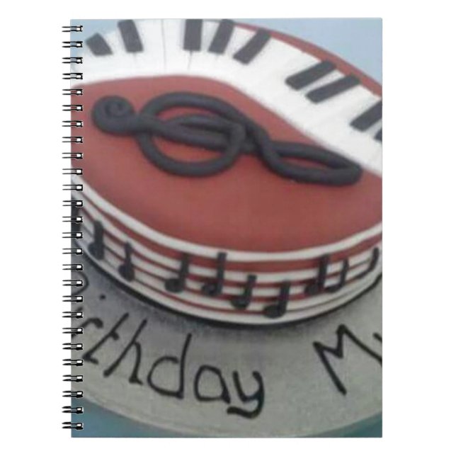Caderno Espiral Bolo de mãe de aniversário feliz (Frente)