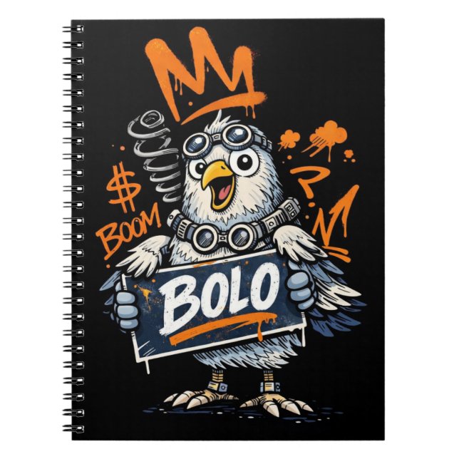 Caderno Espiral Bolo Graffiti Bird Spiral Notebook (Frente)