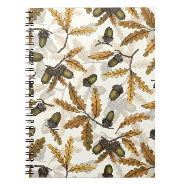 Caderno Espiral Bolotas de carvalho em branco (Frente)