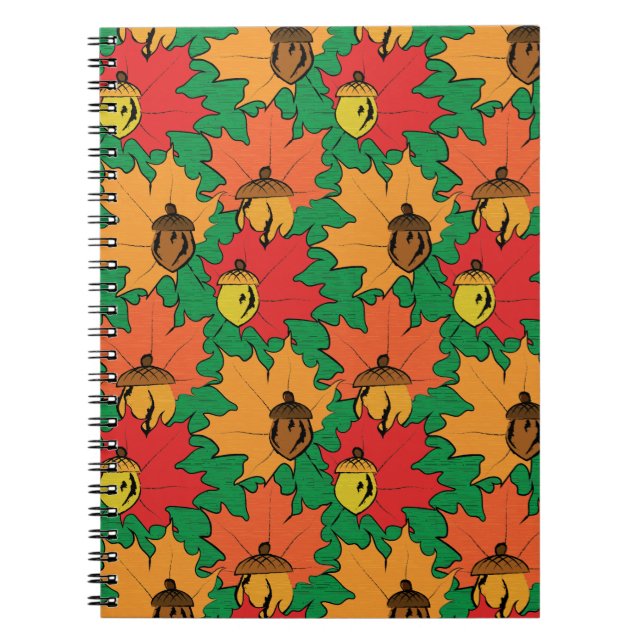 Caderno Espiral Bolotas e folhas VI (Frente)