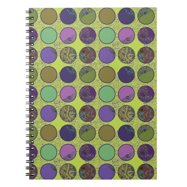 Caderno Espiral Bolsa Tote Círculo Abstrato Ousado (Frente)