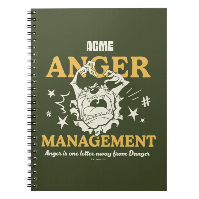 Caderno Espiral BOLSAS DE CARRO™ |TAZ™ ACME Anger Management (Frente)