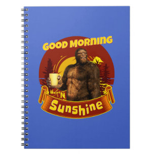 Caderno Espiral Bom Dia Sol Bigfoot Café Humor Arte