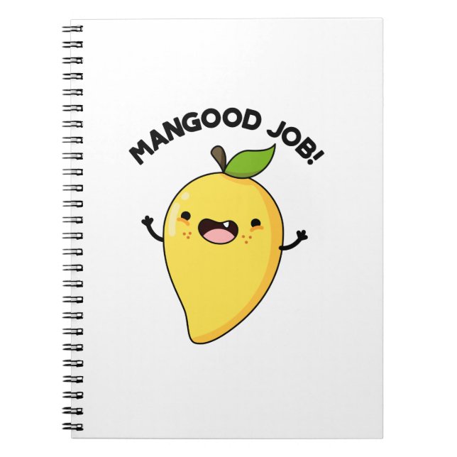 Caderno Espiral Bom Trabalho Punho de Manga de Fruta Engraçada  (Frente)