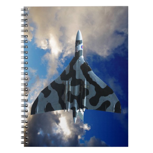 Caderno Espiral Bombardeiro vulcano em voo (Frente)