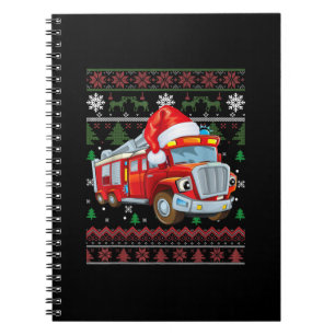Caderno Espiral Bombeiro Bombeiro Fúria de Natal Cute Boy Santa H