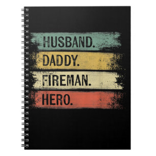 Caderno Espiral Bombeiro Herói Hero do Pai do Marido Mens