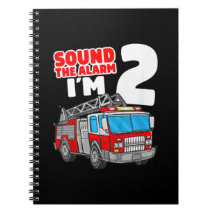 Caderno Espiral Bombeiro segundo aniversário de Bombeiro de 2 anos