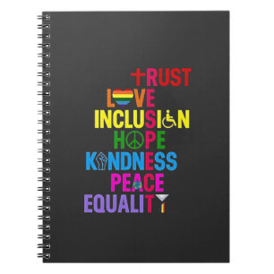 Caderno Espiral Bondade Paz Igualdade Amor Inclusão Esperança