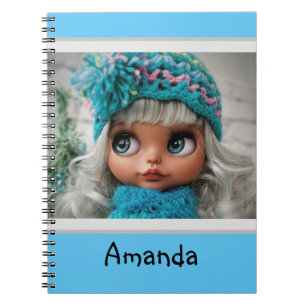 Caderno Espiral Boneca, foto de boneca, presente Blythe