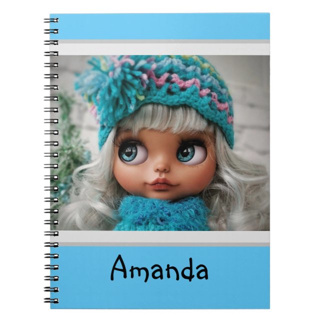 Caderno Espiral Boneca, foto de boneca, presente Blythe (Frente)