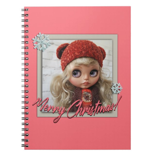Caderno Espiral Boneca, para natal, natal, ano novo (Frente)