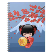 Boneca Red Sakura Kokeshi - Garota Gisha Bonita