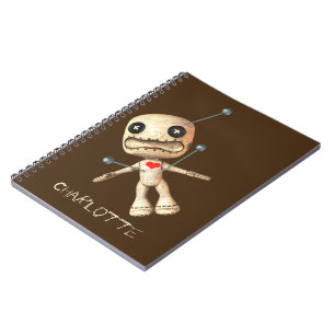 Caderno Espiral Boneca Voodoo Personalizada E Pinos