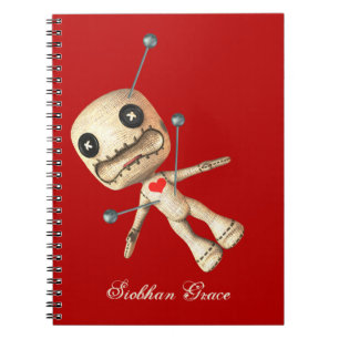 Caderno Espiral Boneca Voodoo Personalizada E Pinos