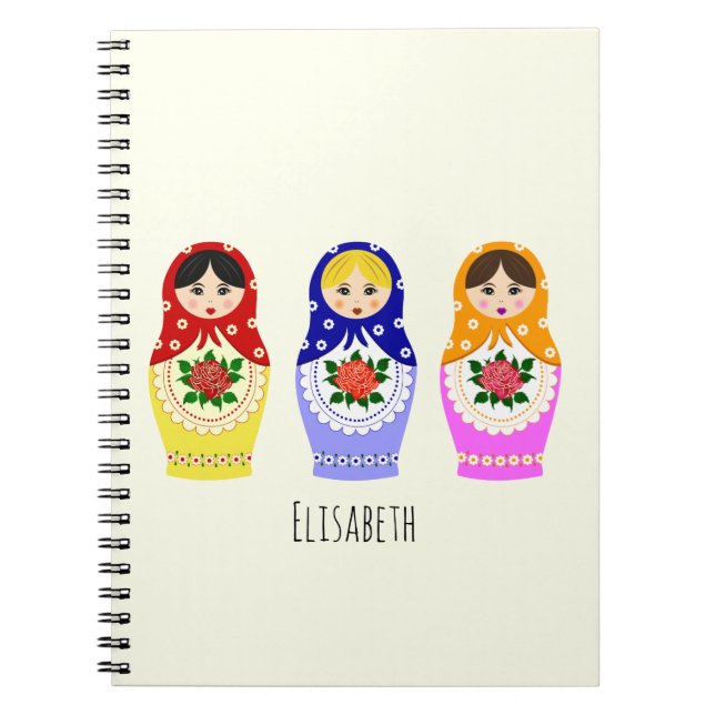 Caderno Espiral Bonecas do matryoshka do russo (Frente)