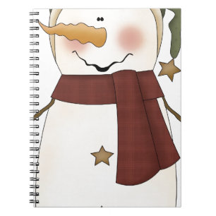 Caderno Espiral Boneco de neve com chapéu verde