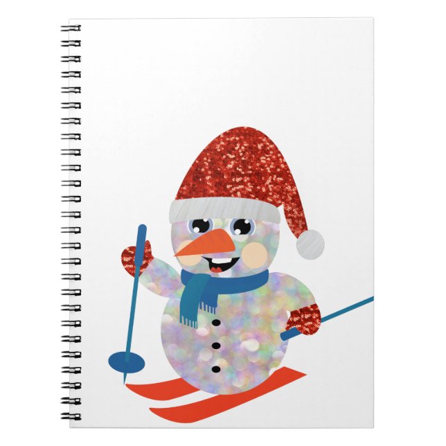 Caderno Espiral boneco de neve de natal (Frente)
