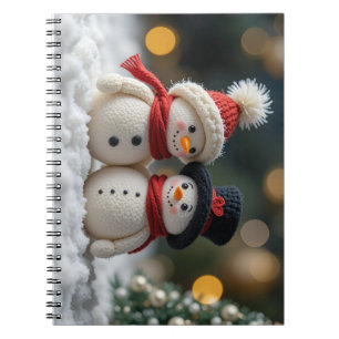 Caderno Espiral boneco de neve fofo junto