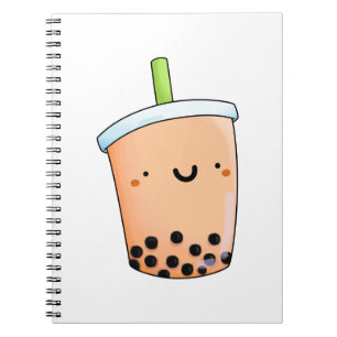 Caderno Espiral Bonita Boba Chá Kawaii
