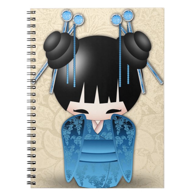Caderno Espiral Bonita boneca da China (Frente)