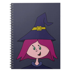 Caderno Espiral Bonita Bruxa Jovem Halloween