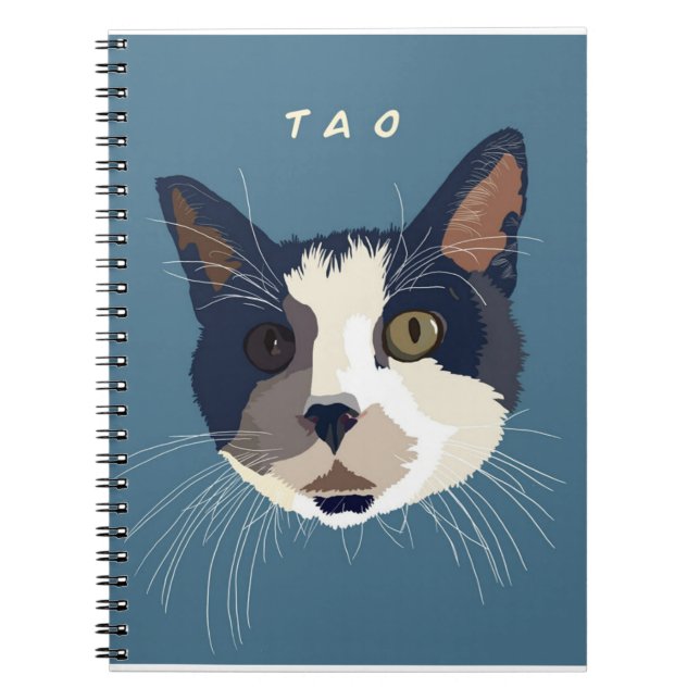 Caderno Espiral Bonita cara de gato Tuxedo (Frente)