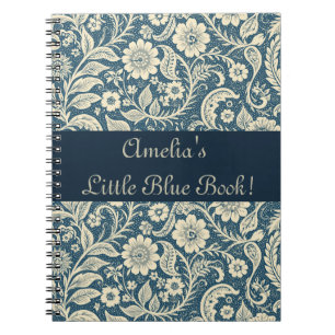 Caderno Espiral Bonita Girly Floral Art Nouveau Wallpaper Padrão