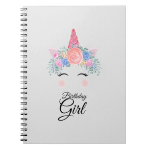 Caderno Espiral Bonita Kawaii Colorida Rainbow Unicorn Birthday Gi