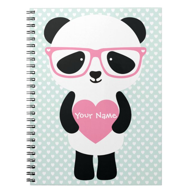 Caderno Espiral Bonita Mint/Rosa Panda (Frente)