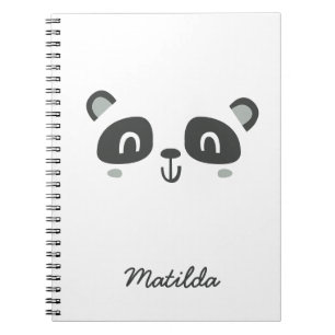 Caderno Espiral Bonita personagem panda infantil