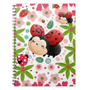 Caderno Espiral Bonitas Lady Bugs 🐞