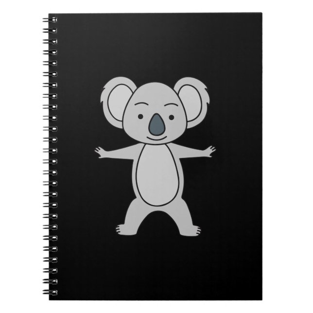 Caderno Espiral Bonitinho Koala Com Sorriso Em Pé (Frente)