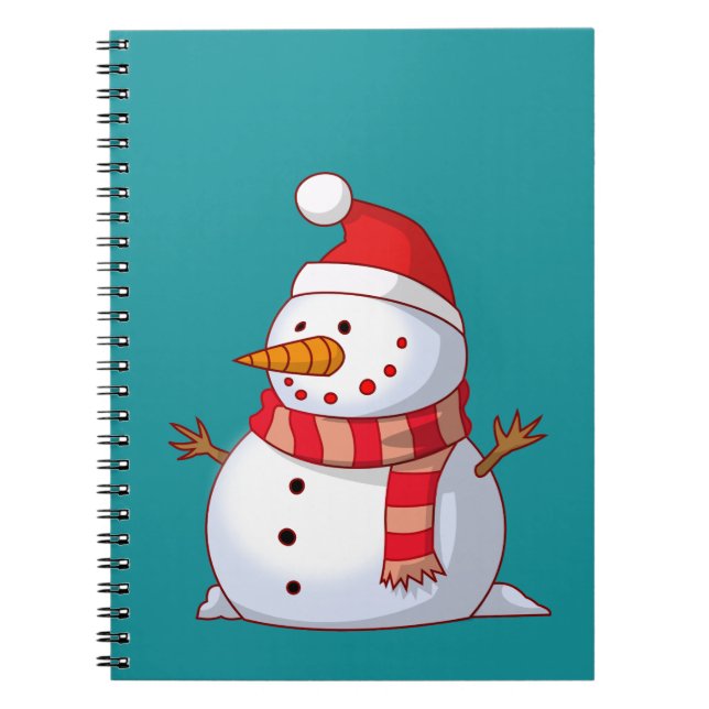 Caderno Espiral Bonito boneco de neve de Natal (Frente)