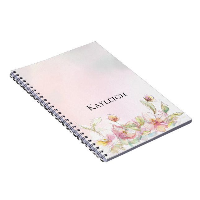 Caderno Espiral Bonito cor-de-rosa rosa (Lado Direito)