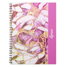 Bonito Cores Rosa E Monograma Floral Dourado Falso