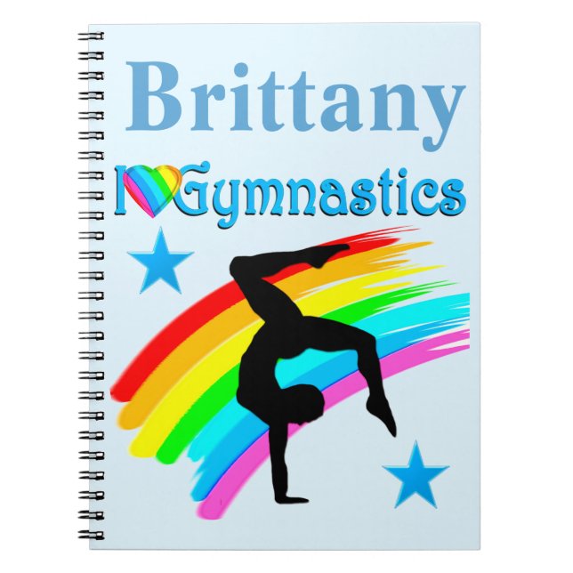 CADERNO ESPIRAL BONITO DIÁRIO GYMNAST AZUL PERSONALIZADO (Frente)