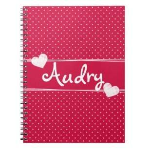 Caderno Espiral Bonito em namorados cor-de-rosa e brancos das