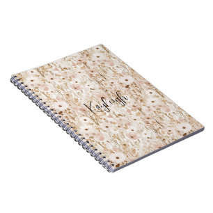 Caderno Espiral Bonito Floral Castanho