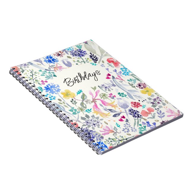 Caderno Espiral Bonito floral pintado (Lado Direito)
