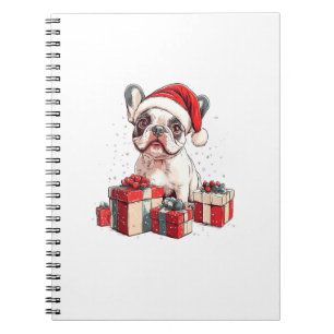 Caderno Espiral Bonito francês Santa Hat Encantado Natal Francês B