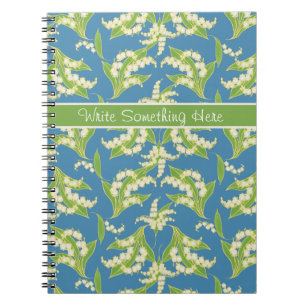 Caderno espiral bonito: Lírios do vale, azuis