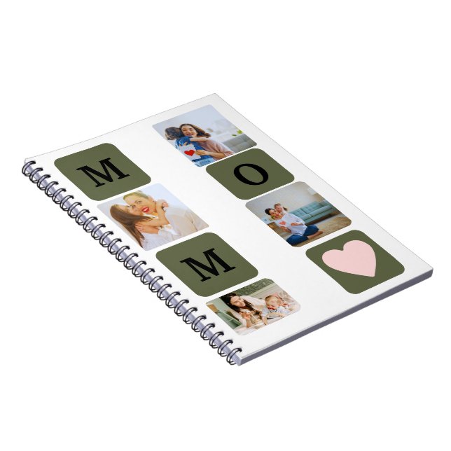 Caderno Espiral Bonito notebook de Dia das Mães com Foto Espiral (Lado Direito)