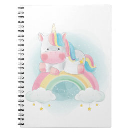 Caderno Espiral Bonito Pastel Unicorn