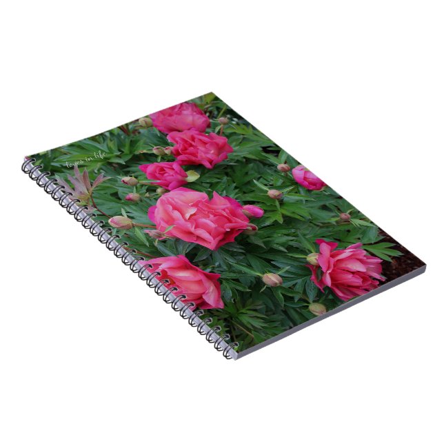 Caderno Espiral Bonito Pink Peony Bush (Lado Direito)