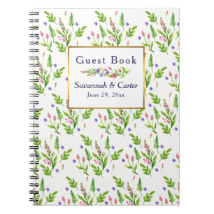 Caderno Espiral Bonito Summertime Flowers Livro de Convidados