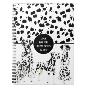 Caderno Espiral Bonitos Dalmatianos Black & White Happy Spots