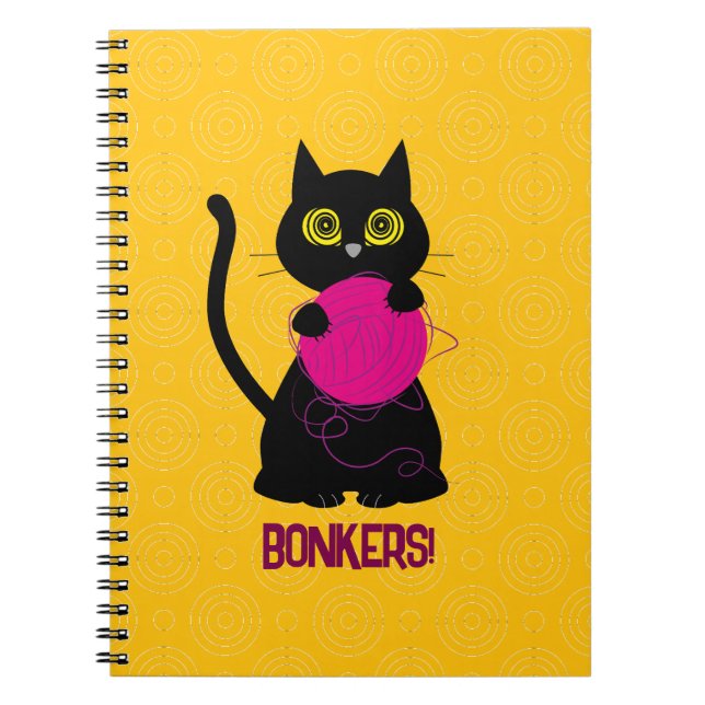 Caderno Espiral BONKERS! Notebook espiral - tricô + 🧶 de Gatinho  (Frente)