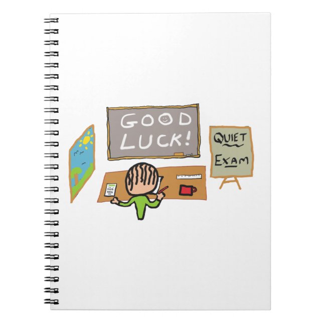 Caderno Espiral Bons exames de sorte (Frente)
